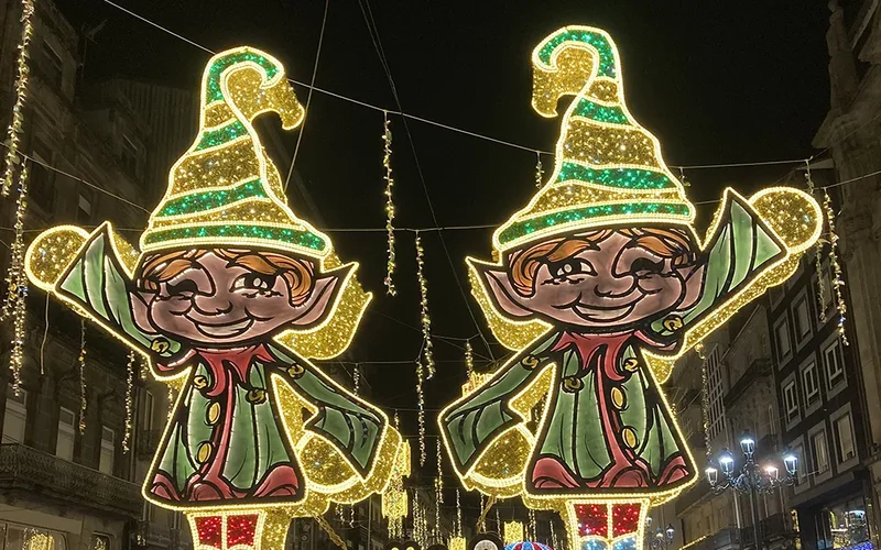 Elfos Vigo luces navidad
